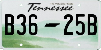 TN license plate B3625B