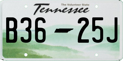 TN license plate B3625J