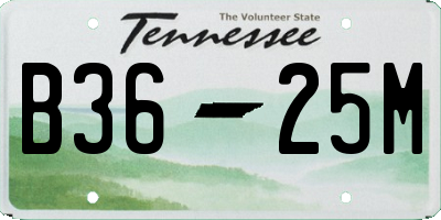 TN license plate B3625M