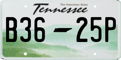 TN license plate B3625P
