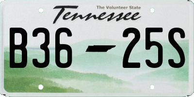 TN license plate B3625S