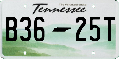 TN license plate B3625T