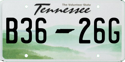 TN license plate B3626G
