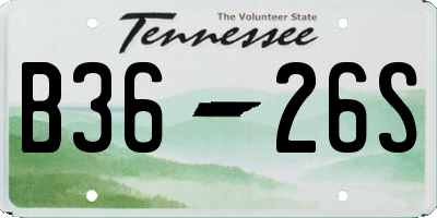 TN license plate B3626S