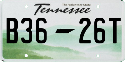 TN license plate B3626T
