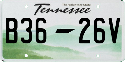 TN license plate B3626V
