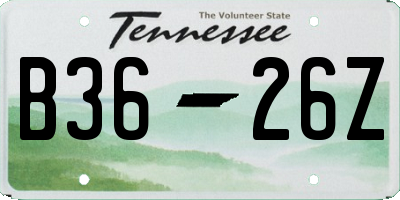 TN license plate B3626Z