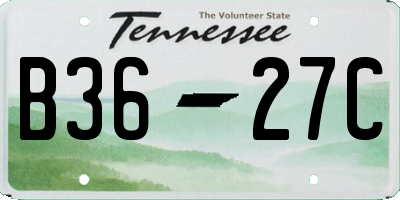 TN license plate B3627C
