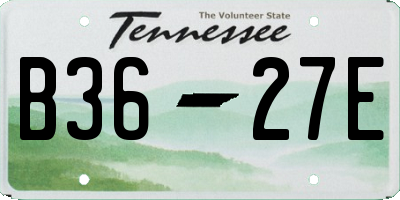 TN license plate B3627E