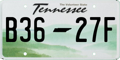 TN license plate B3627F