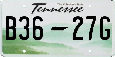 TN license plate B3627G