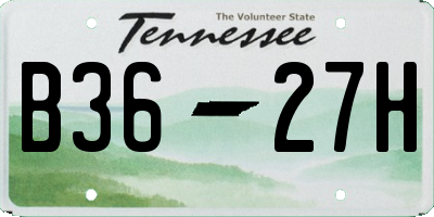 TN license plate B3627H