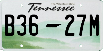 TN license plate B3627M