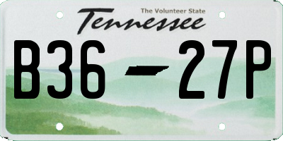 TN license plate B3627P