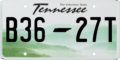 TN license plate B3627T