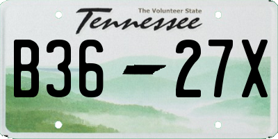 TN license plate B3627X