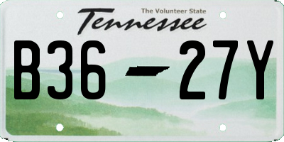 TN license plate B3627Y
