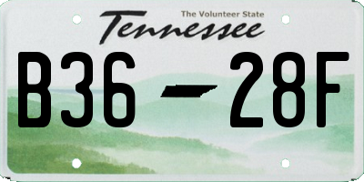 TN license plate B3628F