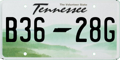 TN license plate B3628G