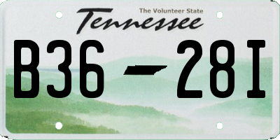 TN license plate B3628I