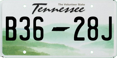 TN license plate B3628J