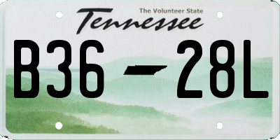 TN license plate B3628L