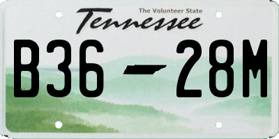 TN license plate B3628M