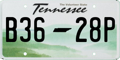 TN license plate B3628P