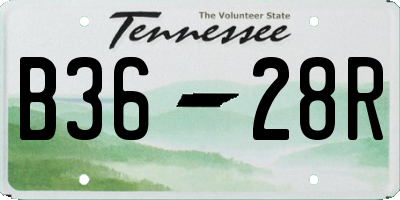 TN license plate B3628R