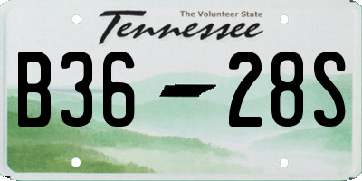 TN license plate B3628S