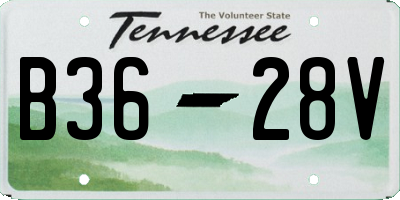 TN license plate B3628V
