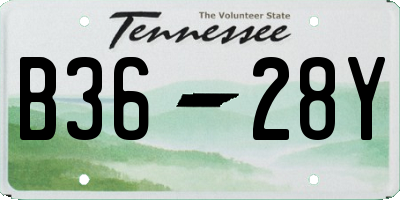 TN license plate B3628Y
