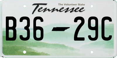 TN license plate B3629C