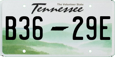 TN license plate B3629E