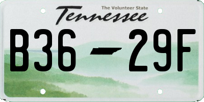 TN license plate B3629F