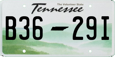 TN license plate B3629I