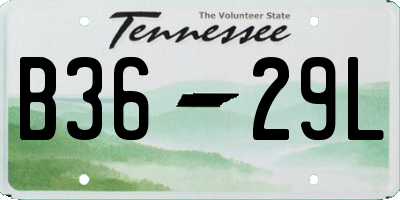 TN license plate B3629L