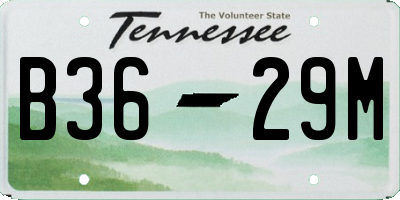 TN license plate B3629M