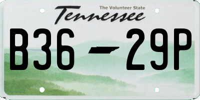 TN license plate B3629P