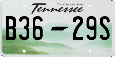 TN license plate B3629S