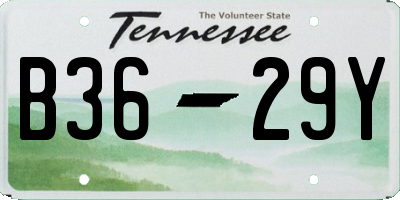TN license plate B3629Y