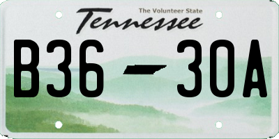 TN license plate B3630A