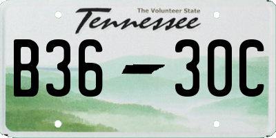 TN license plate B3630C