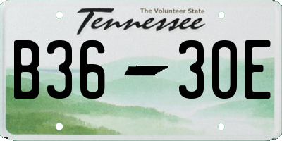 TN license plate B3630E