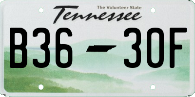 TN license plate B3630F