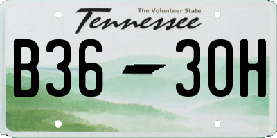 TN license plate B3630H