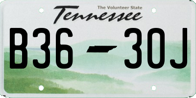 TN license plate B3630J