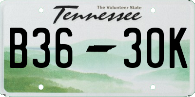 TN license plate B3630K