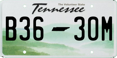 TN license plate B3630M