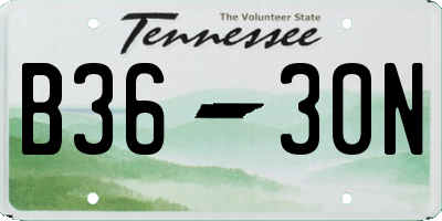 TN license plate B3630N